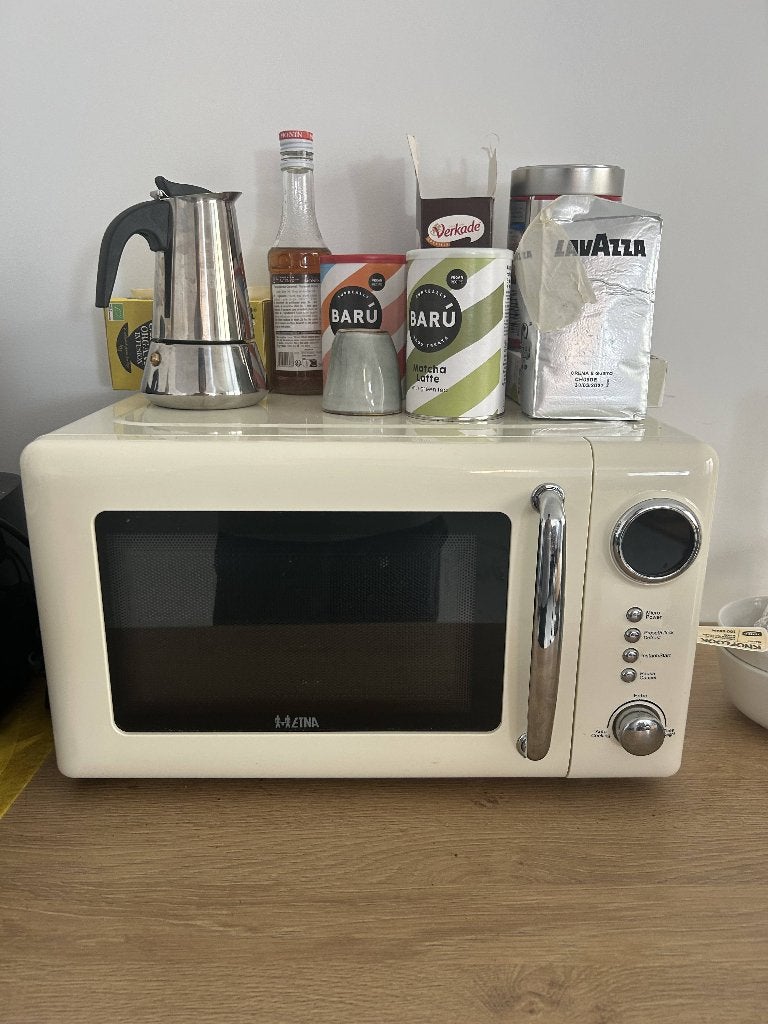 ETNA retro magnetron | Beige, Ophalen, Draaiplateau, Magnetron, Zo goed als nieuw