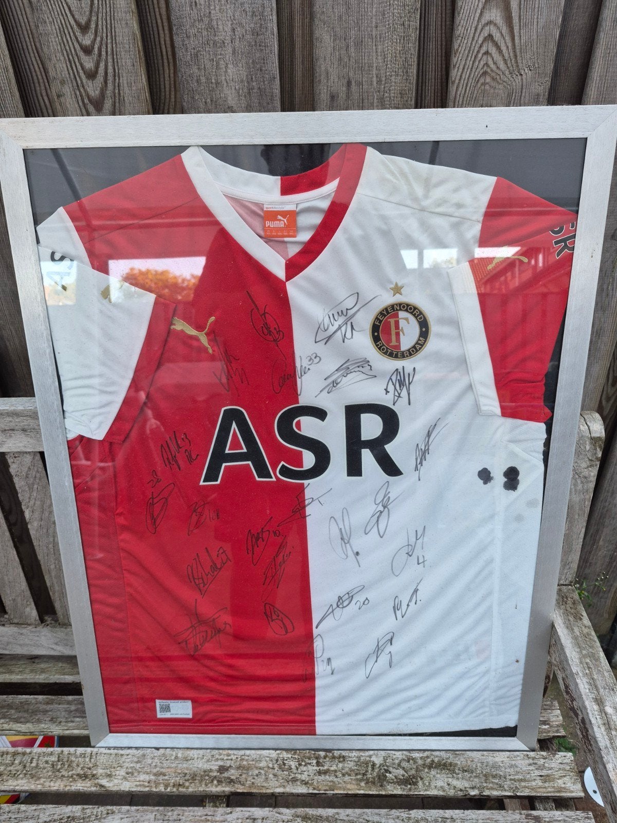 Feyenoord shirt gesigneerd in lijst, Ophalen of Verzenden, Zo goed als nieuw, Feyenoord, Shirt