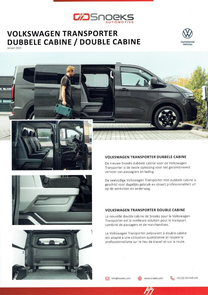 Folder Volkswagen - Snoeks Transporter Dubbele Cabine (2025), Verzenden, Zo goed als nieuw, Volkswagen