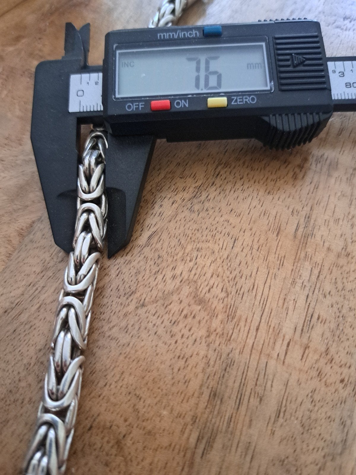 Zilveren Koningsketting - 171g, 66cm, 7.6mm, Sieraden, Tassen en Uiterlijk, Ophalen, Gebruikt, Zilver, Zilver