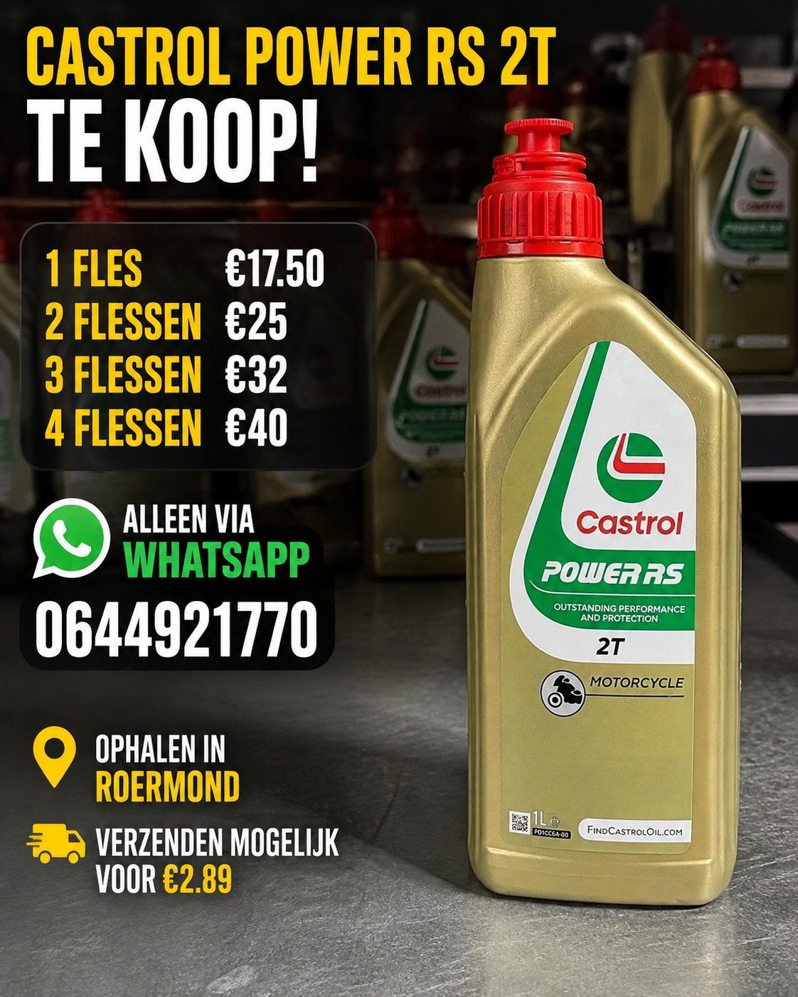 castrol Power rs 2t olie, Ophalen of Verzenden