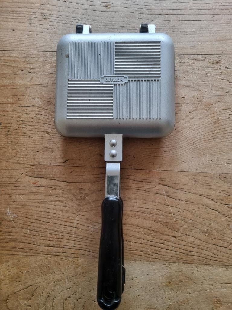 Vintage Hotsand tosti-ijzer voor open vuur/gasfornuis, Ophalen of Verzenden, Gebruikt