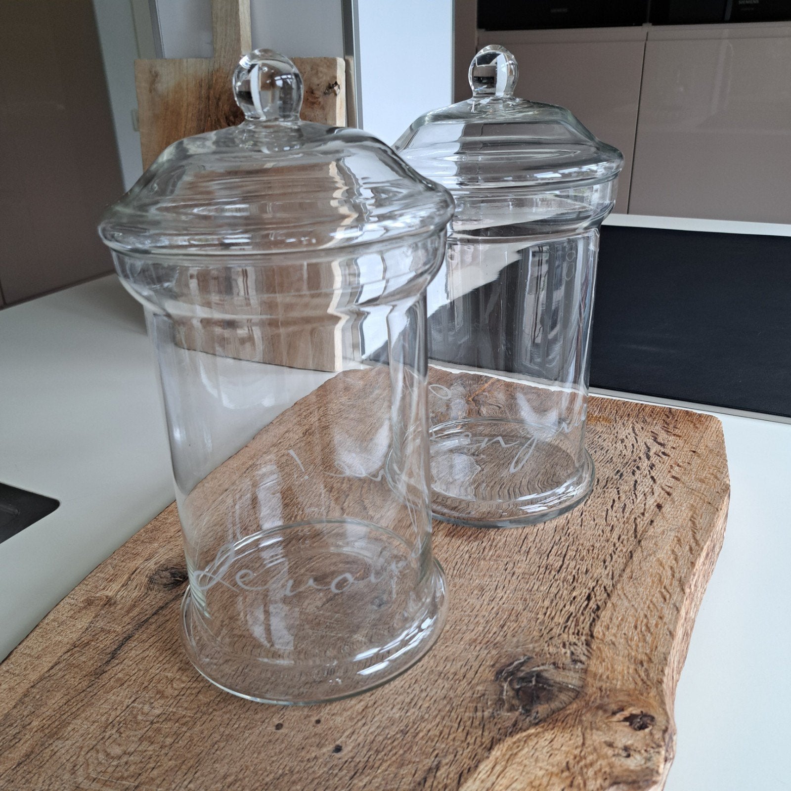 Riviera Maison glazen voorraadpotten - set van 2, Ophalen, Voorraadpot, Riviera Maison, Glas