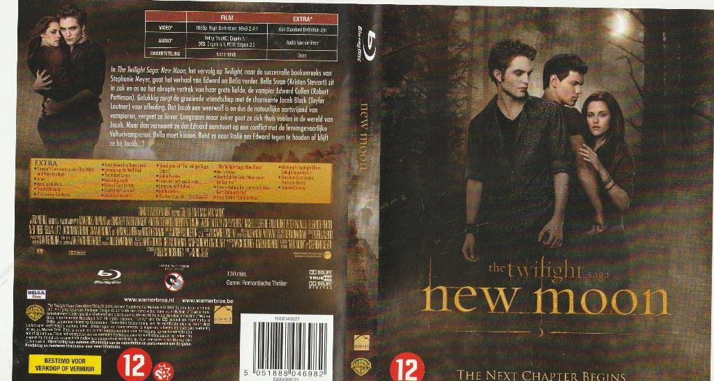 New moon the twilight saga blu ray ( ned. Ondert.), Ophalen of Verzenden, Zo goed als nieuw, Horror