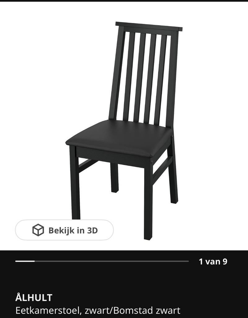 Eetkamerstoel Ikea 2x, Ophalen, Zo goed als nieuw, Wit, Twee