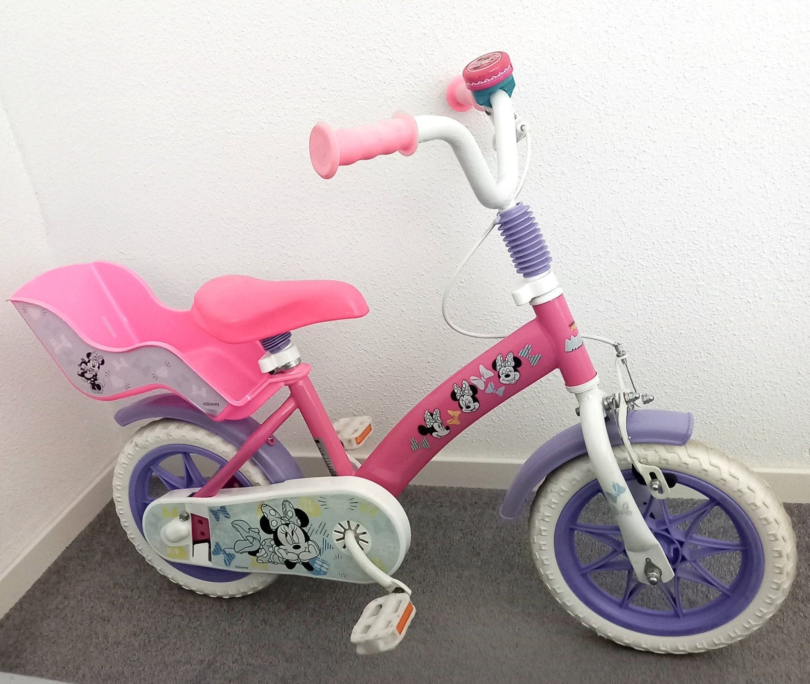 Kinderfiets Minnie Mouse, Ophalen, Zo goed als nieuw, Minder dan 16 inch