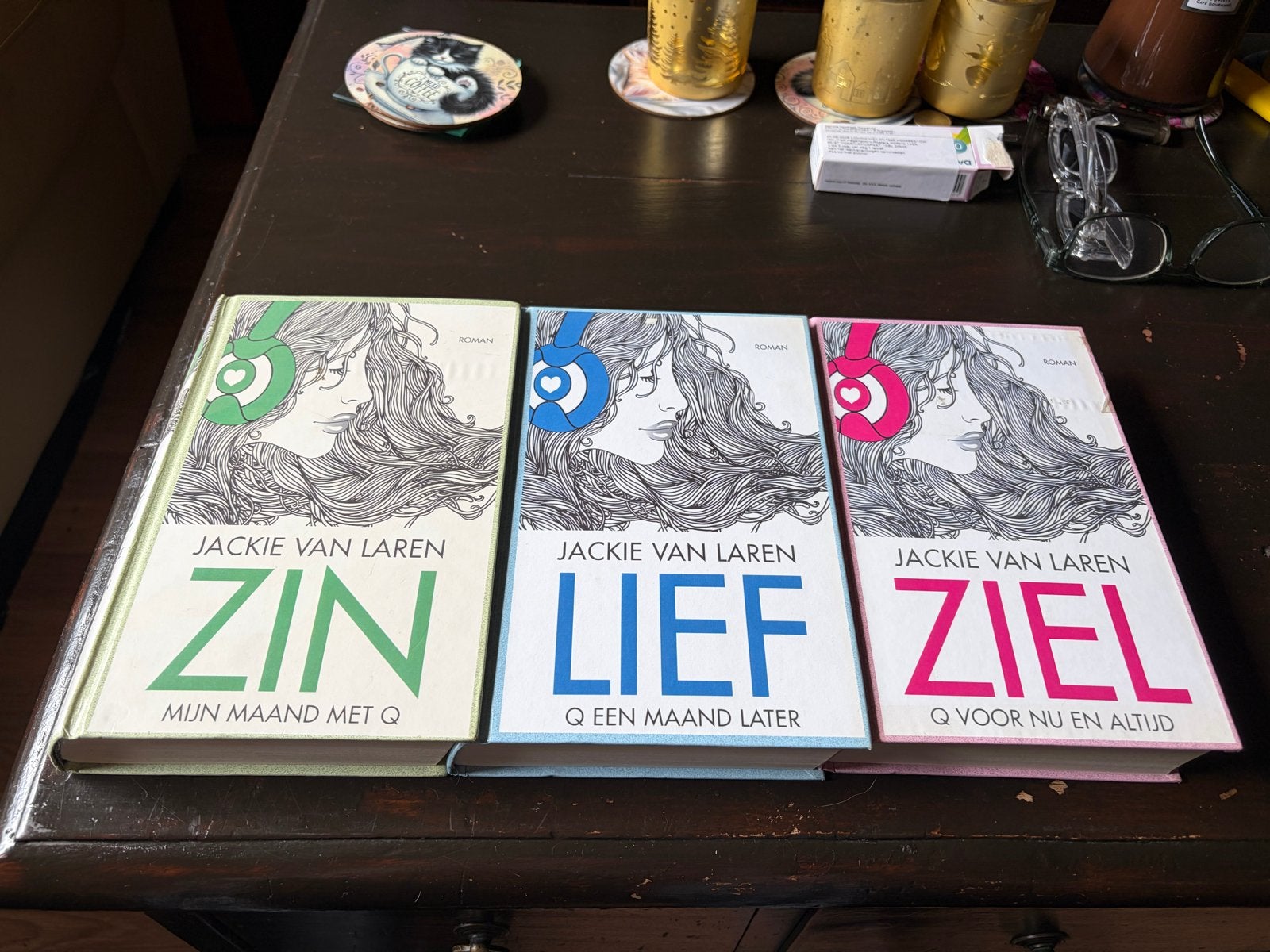 Q-serie compleet: Zin, Lief, Ziel - Jackie van Laren, Boeken, Ophalen of Verzenden, Gelezen, Nederland