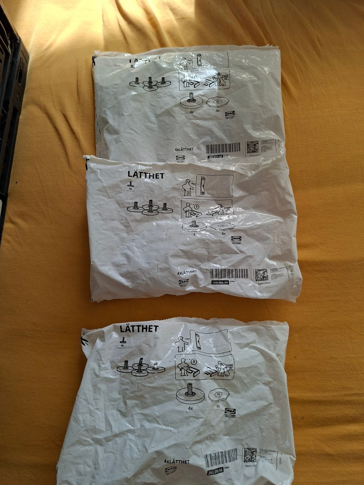 IKEA LÄTTHET Verstelbare Pootjes (4 stuks), Ophalen of Verzenden, Nieuw, Wit, Kunststof