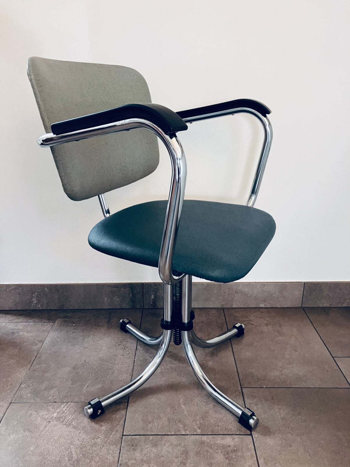 Vintage Bureaustoel - Gispen, Ophalen, Gebruikt, Blauw, Bureaustoel