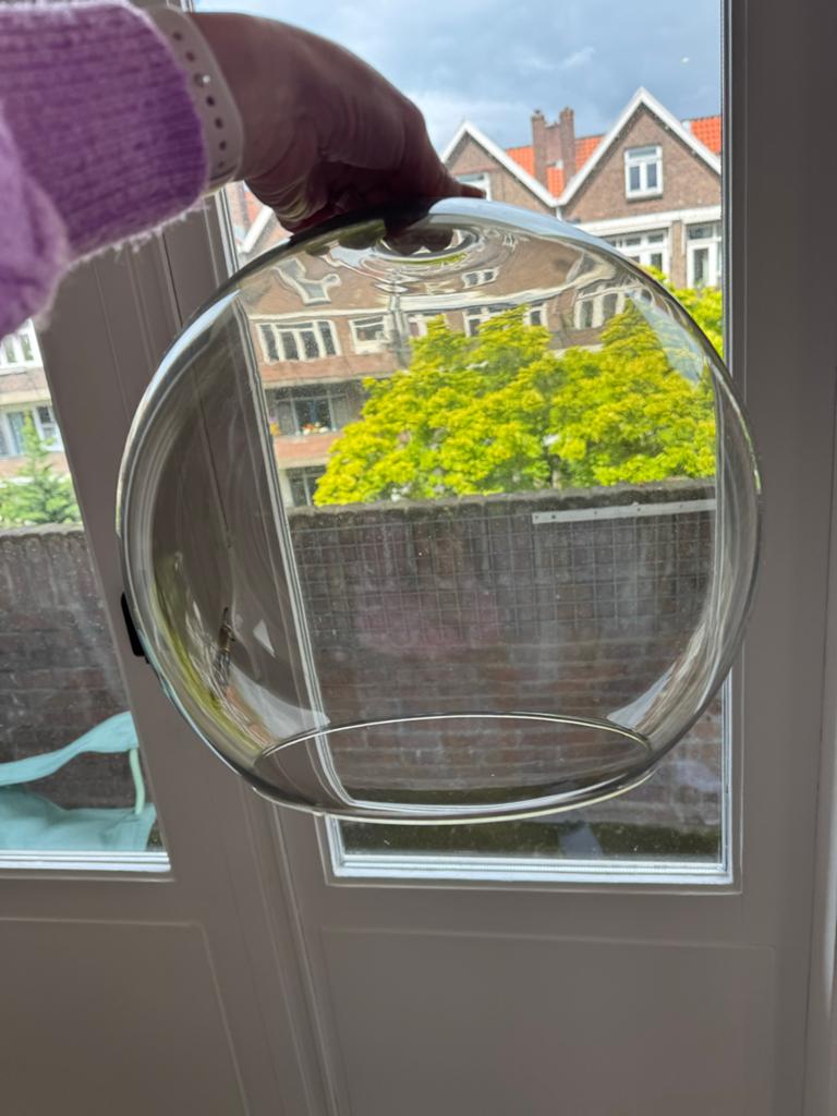 IKEA JAKOBSBYN Glazen lampenkap 30 cm, Ophalen, Zo goed als nieuw, Glas, Minder dan 50 cm
