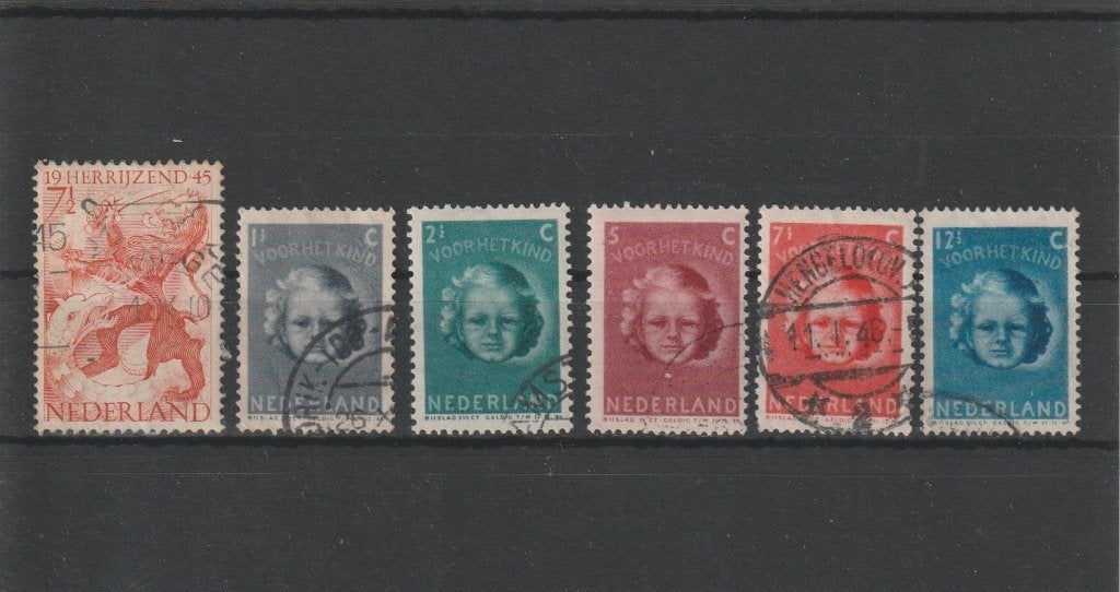 Nederland - jaargang 1945 gestempeld, compleet., Verzenden, Na 1940, Gestempeld