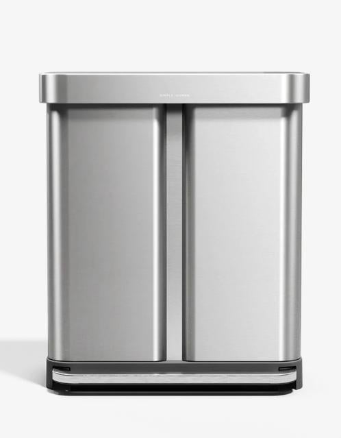 Simplehuman 58L pedaalemmer nieuw in doos afvalscheiding RVS, Met pedaal, Nieuw, 40 liter of meer, Ophalen of Verzenden