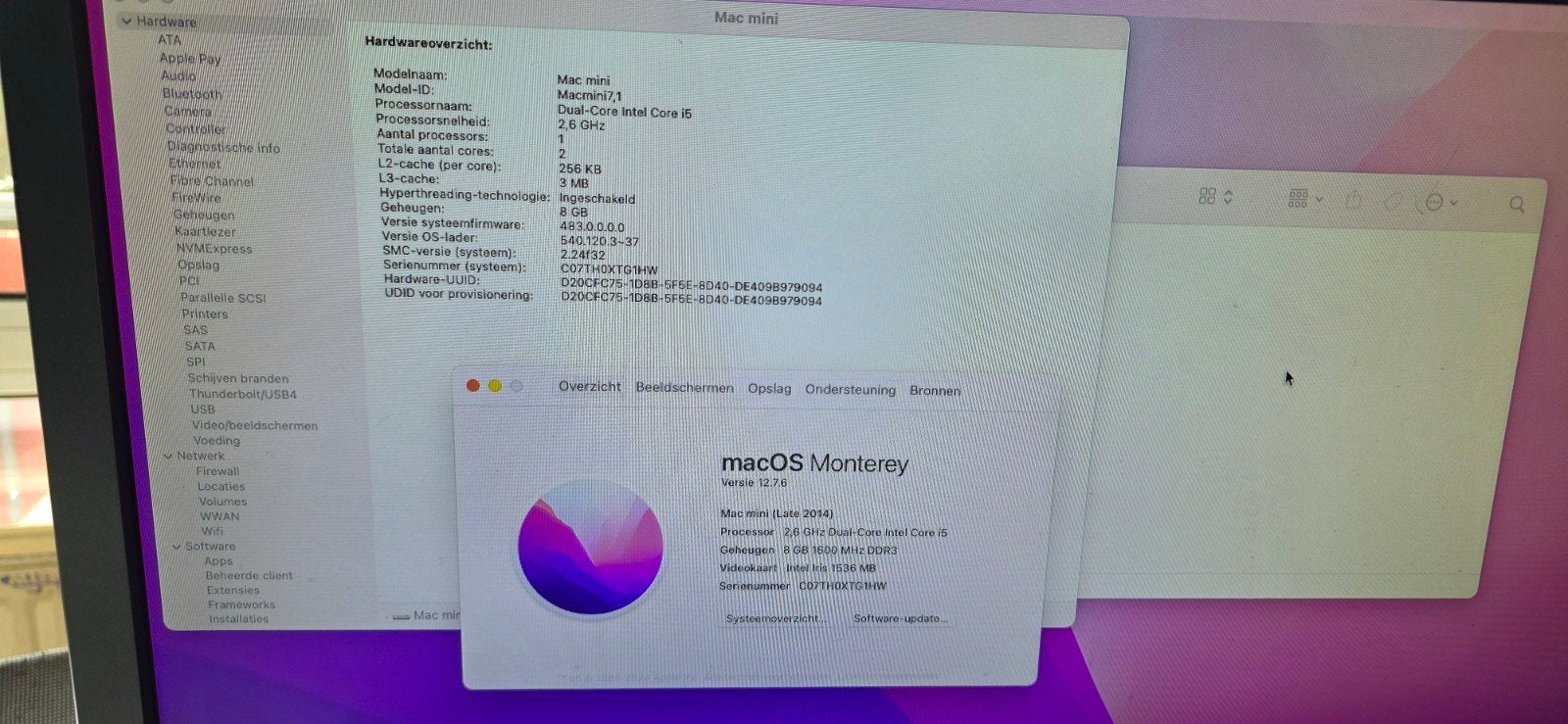 Apple Mac Mini met Philips monitor, toetsenbord en mui, Computers en Software, Apple Desktops, Ophalen, Gebruikt, 2 tot 3 Ghz