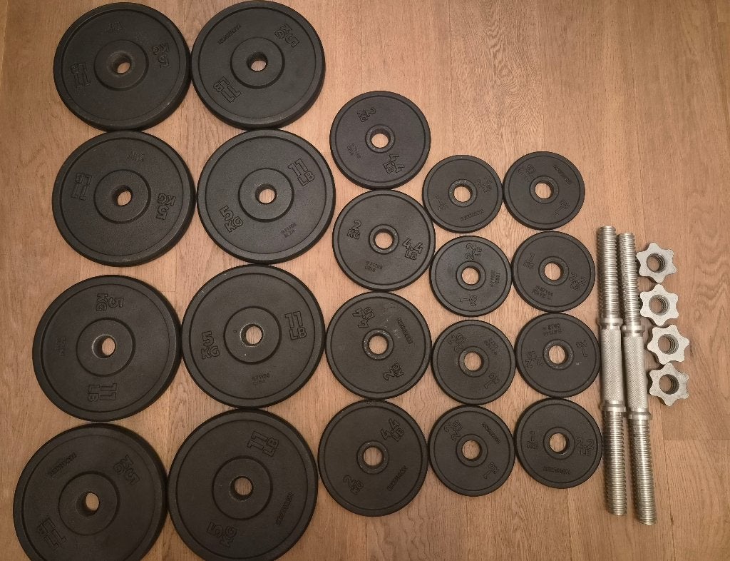 Domyos Adjustable Dumbbell Set 56 kg – 28 mm – Like New, Ophalen of Verzenden, Zo goed als nieuw, Armen, Dumbbell