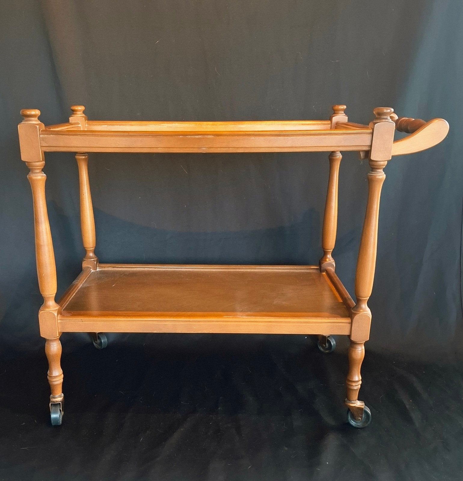 Vintage Houten Serveerwagen met Oud-Hollandse Tegels, Ophalen, Zo goed als nieuw, Hout