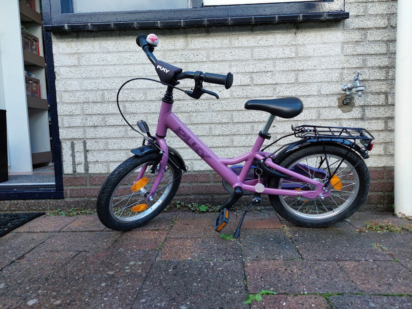 Puky kinderfiets 16 inch - Paars, Ophalen, Terugtraprem, 16 tot 20 inch, Puky