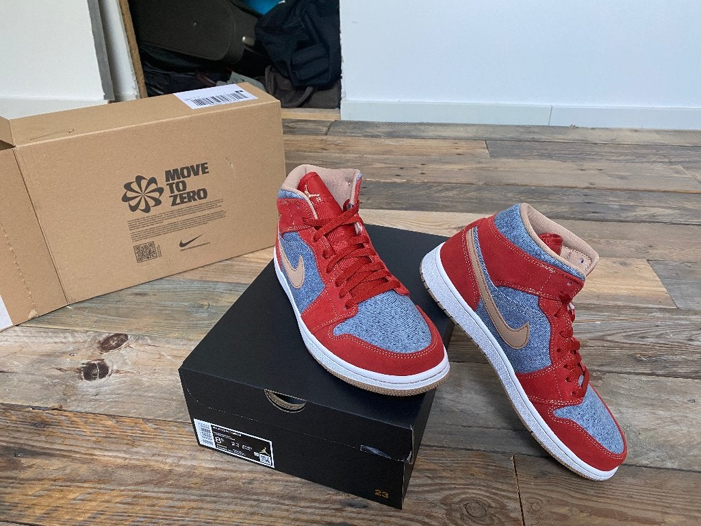 Nike Air Jordan 1 Mid Denim - 42, Overige kleuren, Nike, Nieuw, Ophalen of Verzenden