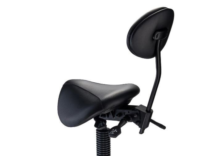 Professionele zadelkruk Saddle-Up van Flowork met rugsteun, Huis en Inrichting, Krukjes, Zo goed als nieuw, Overige materialen