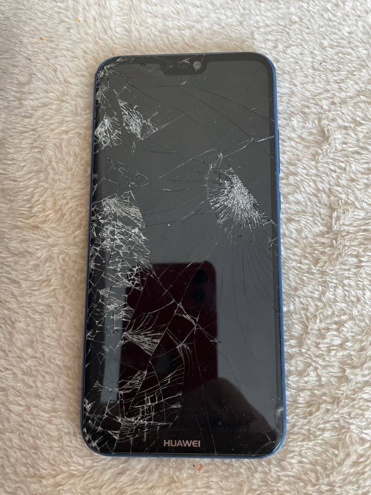 Huawei P Smart 2019 - Defect (scherm en achterkant kapot), Blauw, Touchscreen, Ophalen of Verzenden, Zonder simlock