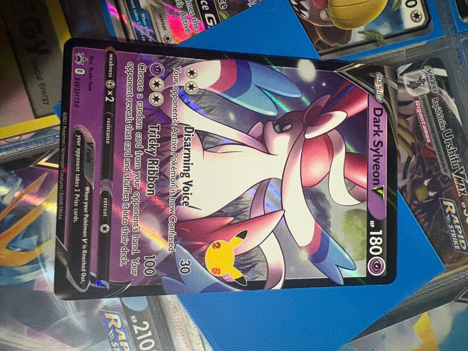 Dark Sylveon V Pokemon Kaart - Uitstekende Staat, Verzenden, Zo goed als nieuw, Losse kaart