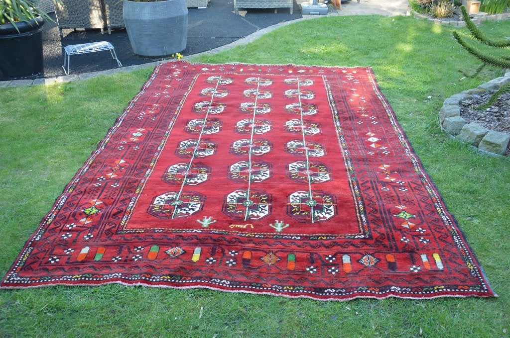 groot origineel vintage wollen Perzisch tapijt/ vloerkleed, Gebruikt, Perzisch, 200 cm of meer, Ophalen of Verzenden