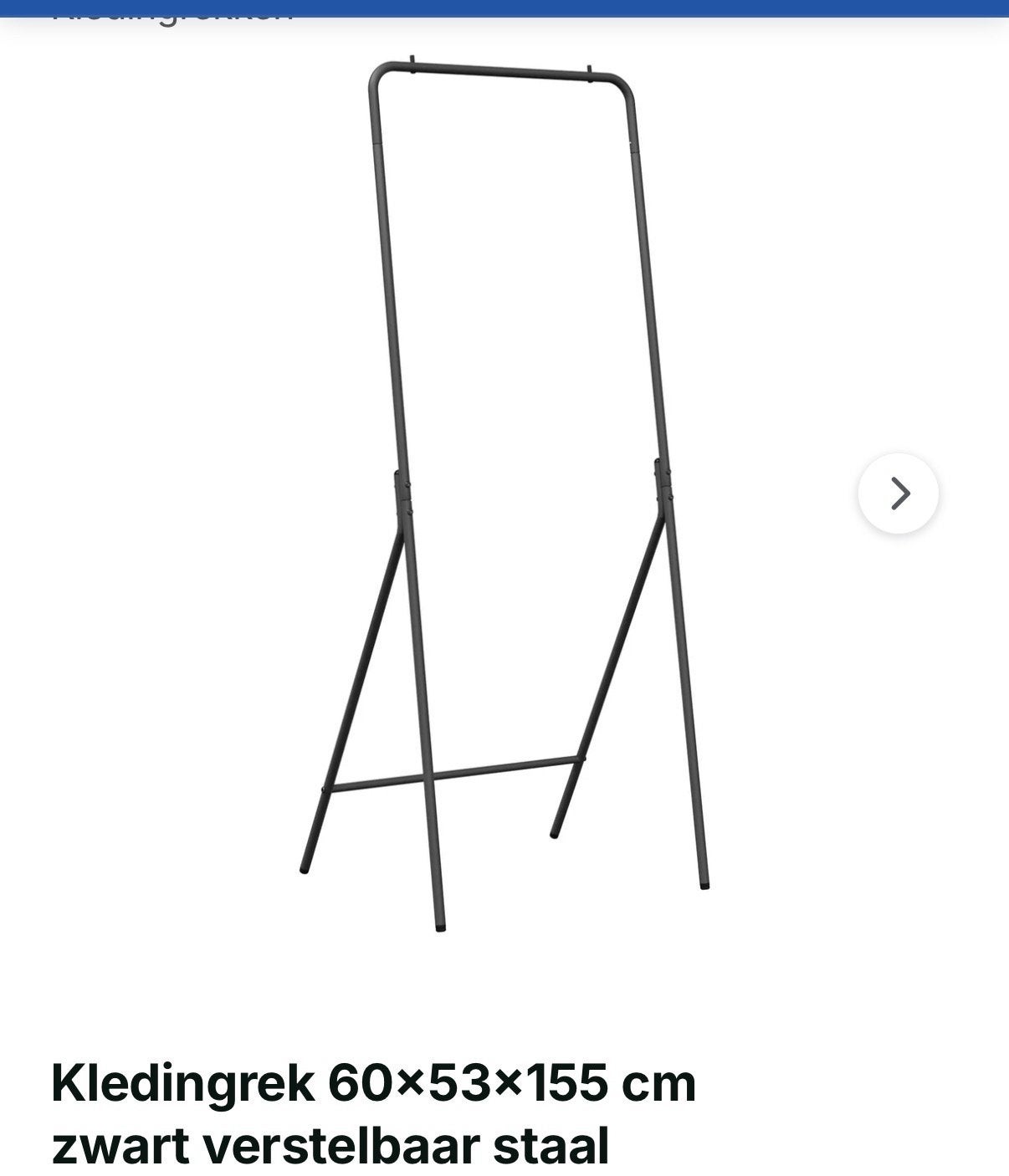 Zwart verstelbaar kledingrek 60x53x155 cm, Ophalen of Verzenden, Zo goed als nieuw