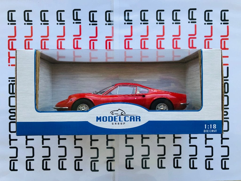 Ferrari DINO 246 GT 1969 rosso Model Car Group 1:18, Ophalen of Verzenden, Nieuw, Auto, Overige merken
