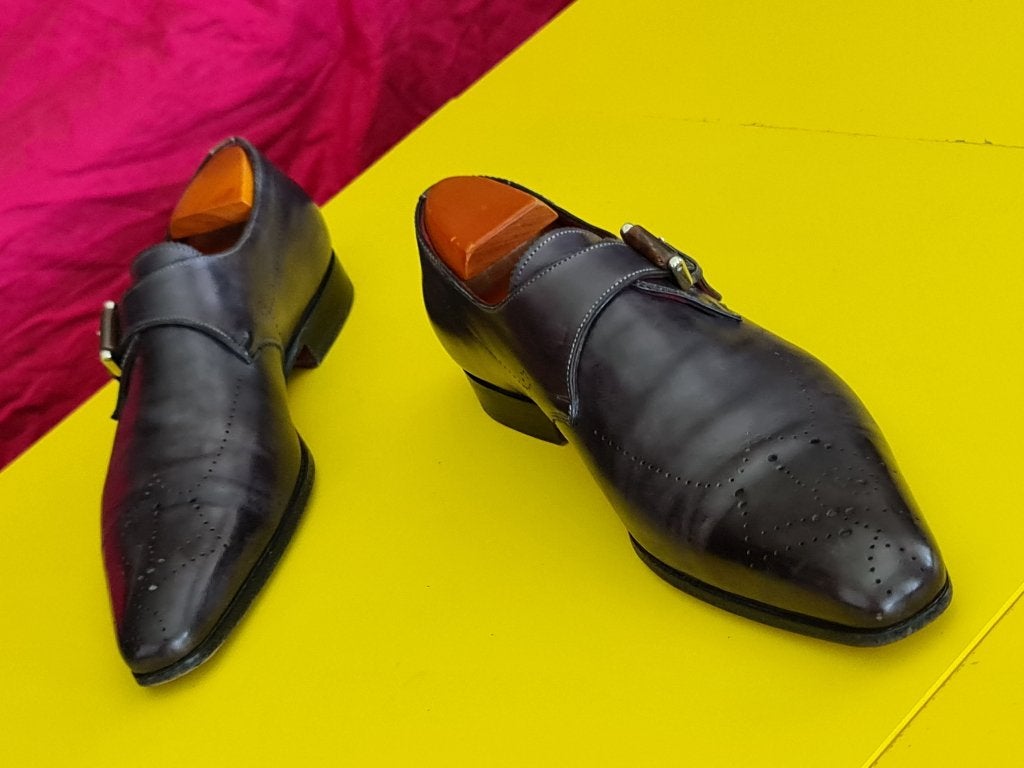 Santoni gesp schoenen met zwarte kleur maat 41 ( 7 ), Verzenden, Zwart, Santoni, Gespschoenen