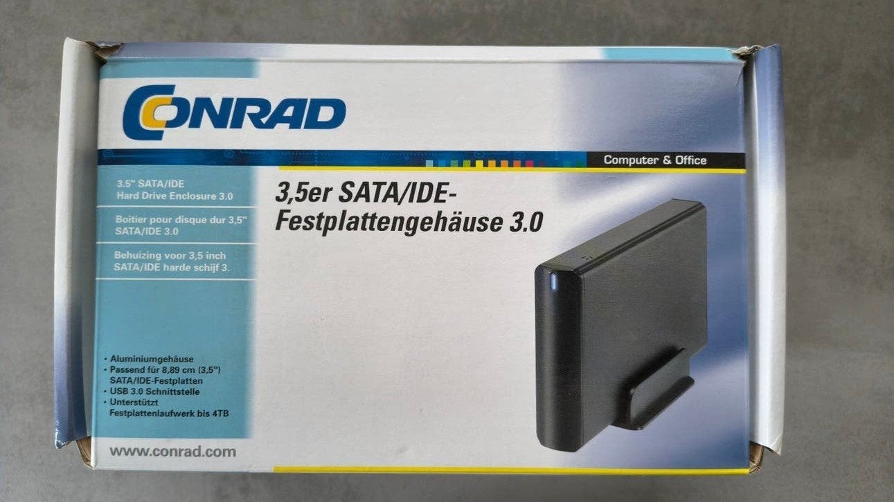 Conrad 3.5" SATA/IDE Externe Harde Schijf Behuizing USB 3.0, Computers en Software, Server, Ophalen of Verzenden, Zo goed als nieuw
