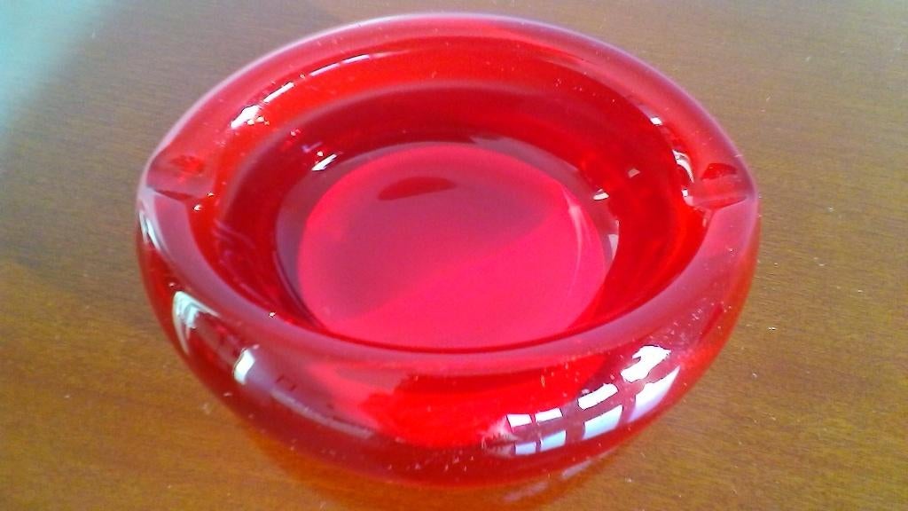 Asbak glas rood, Antiek en Kunst, Antiek | Glas en Kristal, Ophalen