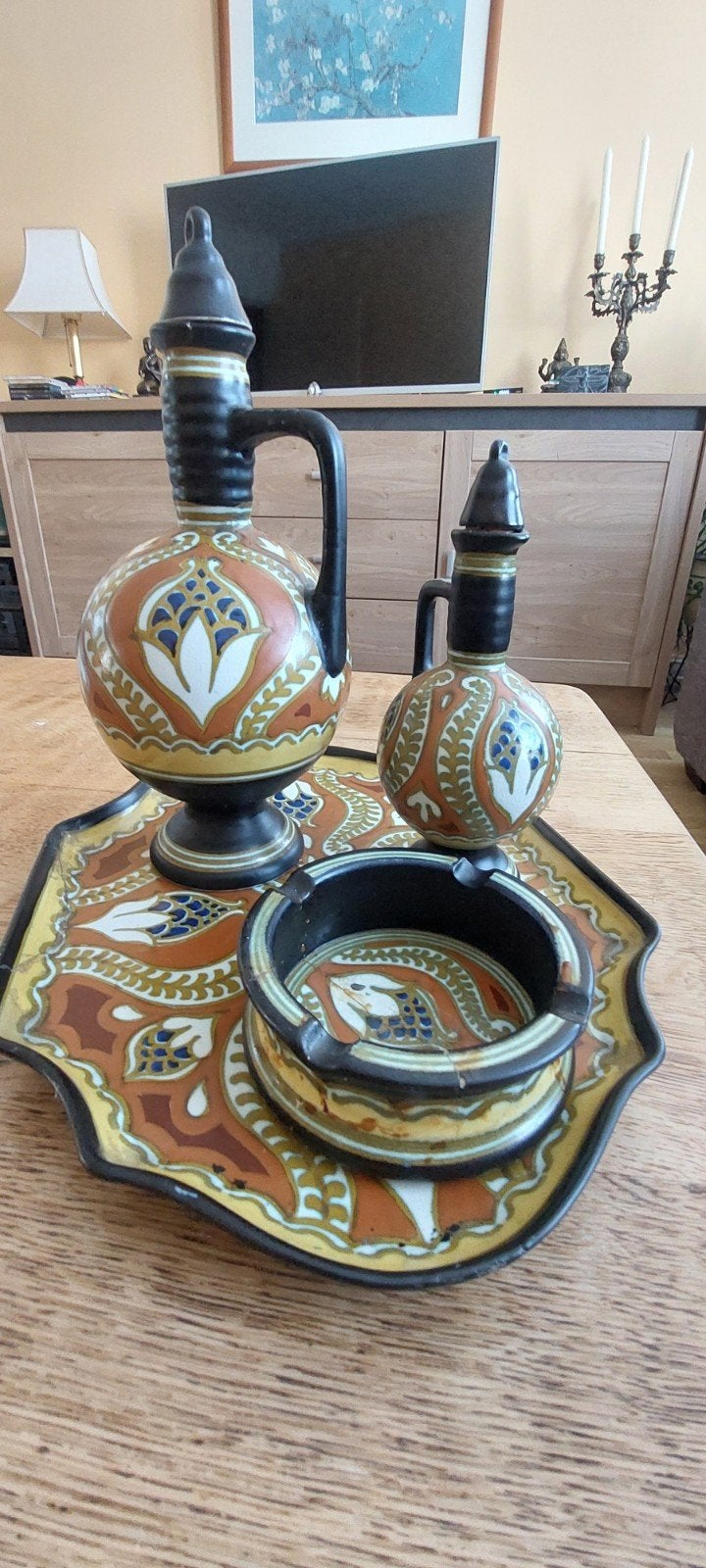 Likeurkruikjes  Gouda poten plato Holland, Antiek en Kunst, Ophalen of Verzenden