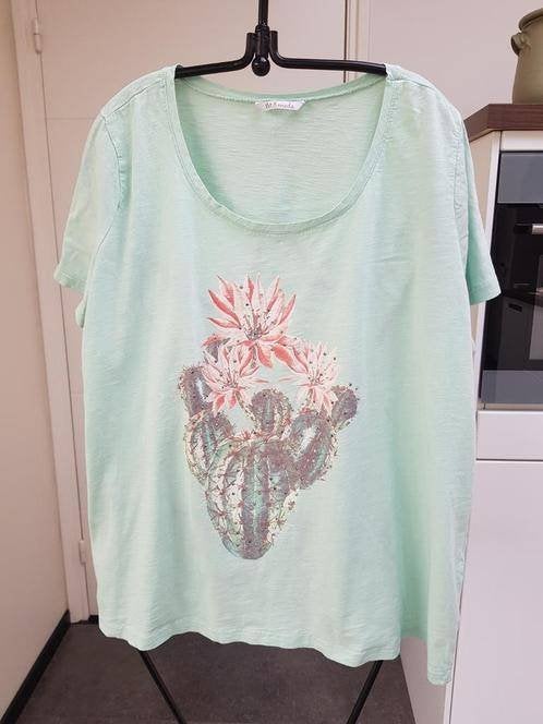 mintgroen t-shirt met korte mouwen, maat XXL, Kleding | Dames, Grote Maten, Zo goed als nieuw, MS Mode, Groen, Shirt of Top