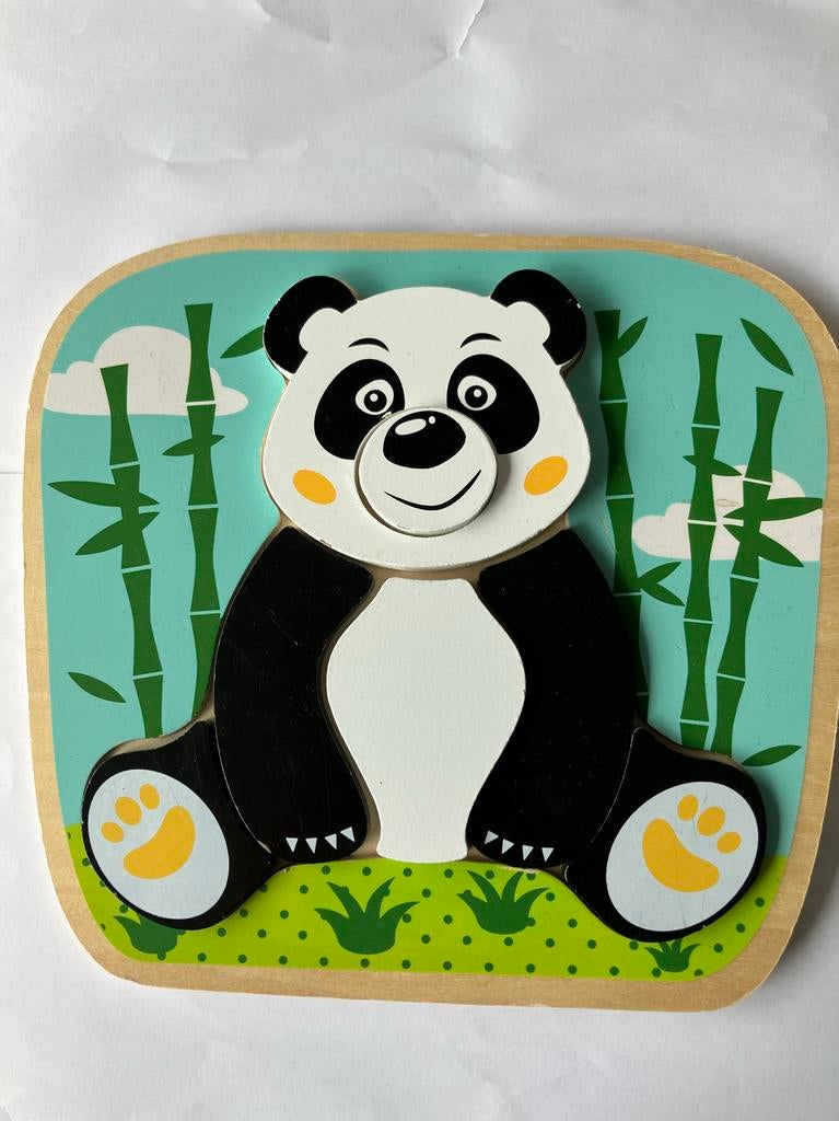 Houten puzzel pandabeer, Ophalen, 2 tot 4 jaar, Gebruikt, Van hout
