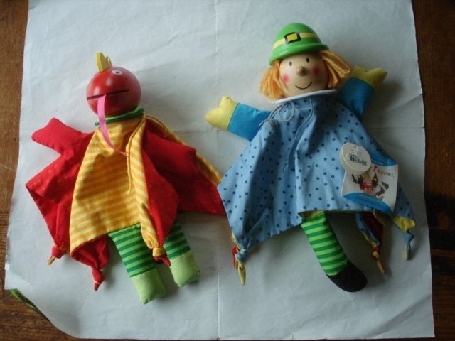 Allerlei!(584) houten poppenkastpoppen, nieuw. Mannetje, Ophalen of Verzenden, Zo goed als nieuw, Barbie