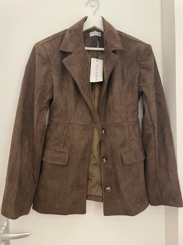Nieuw Suède Blazer Olivia & Kate Donkerbruin Maat XS, Ophalen of Verzenden, Nieuw, Maat 34 (XS) of kleiner, Bruin