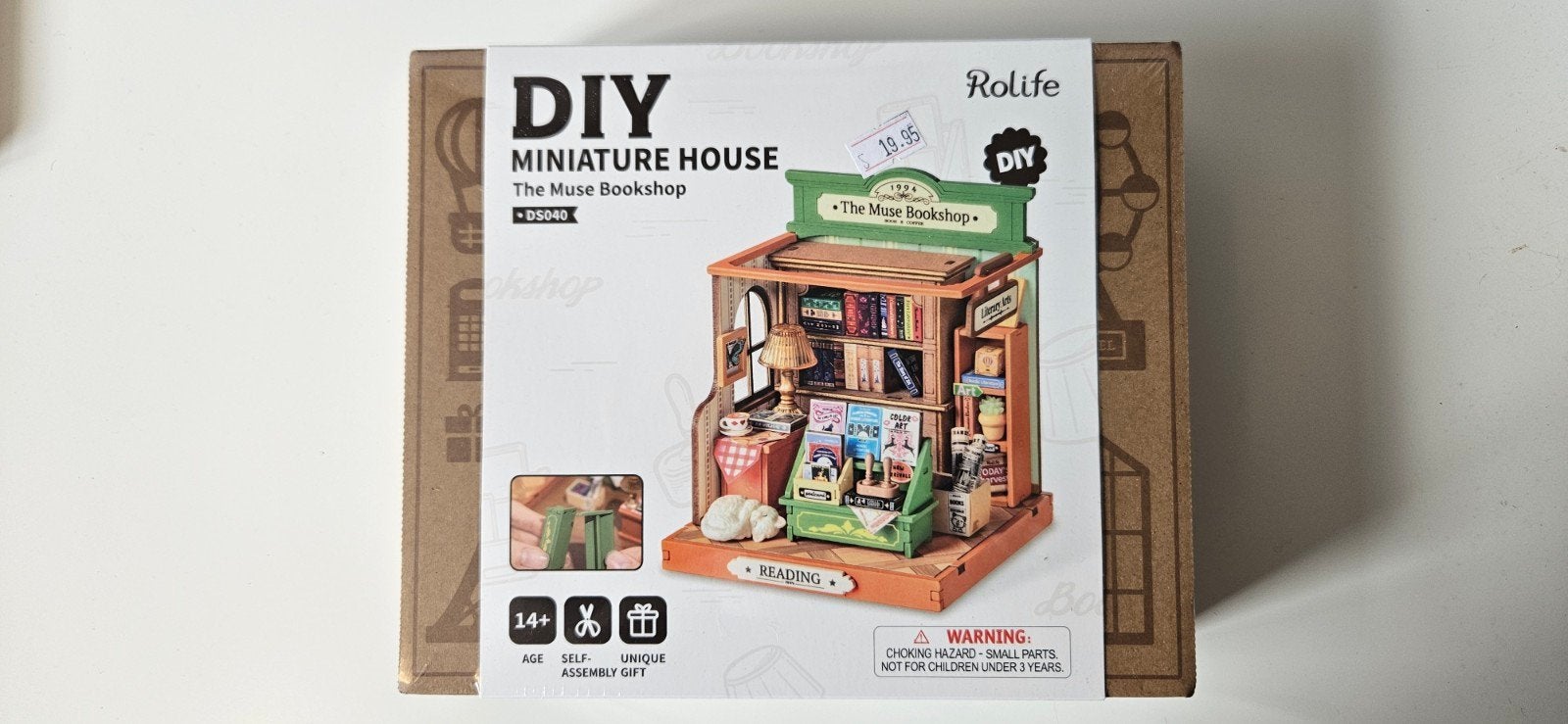 miniatuur huis boekenwinkel DIY pakket Nieuw, Hobby en Vrije tijd, Knutselen, Gebouwen, Nieuw, Ophalen of Verzenden, Knutselwerk