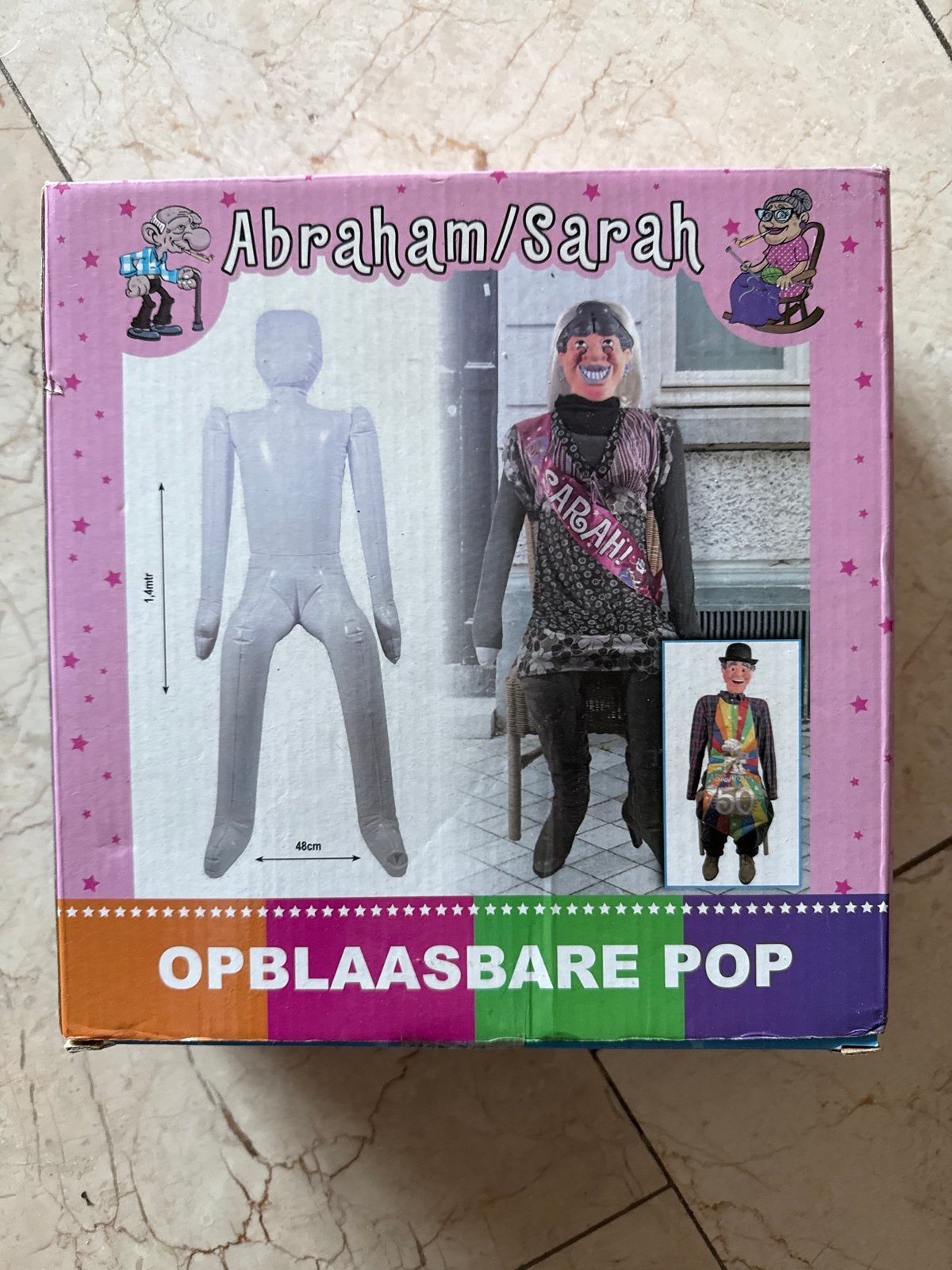 Opblaasbare Abraham/Sarah Pop - Feestdecoratie, Ophalen of Verzenden, Nieuw, Feestartikel, Abraham of Sarah