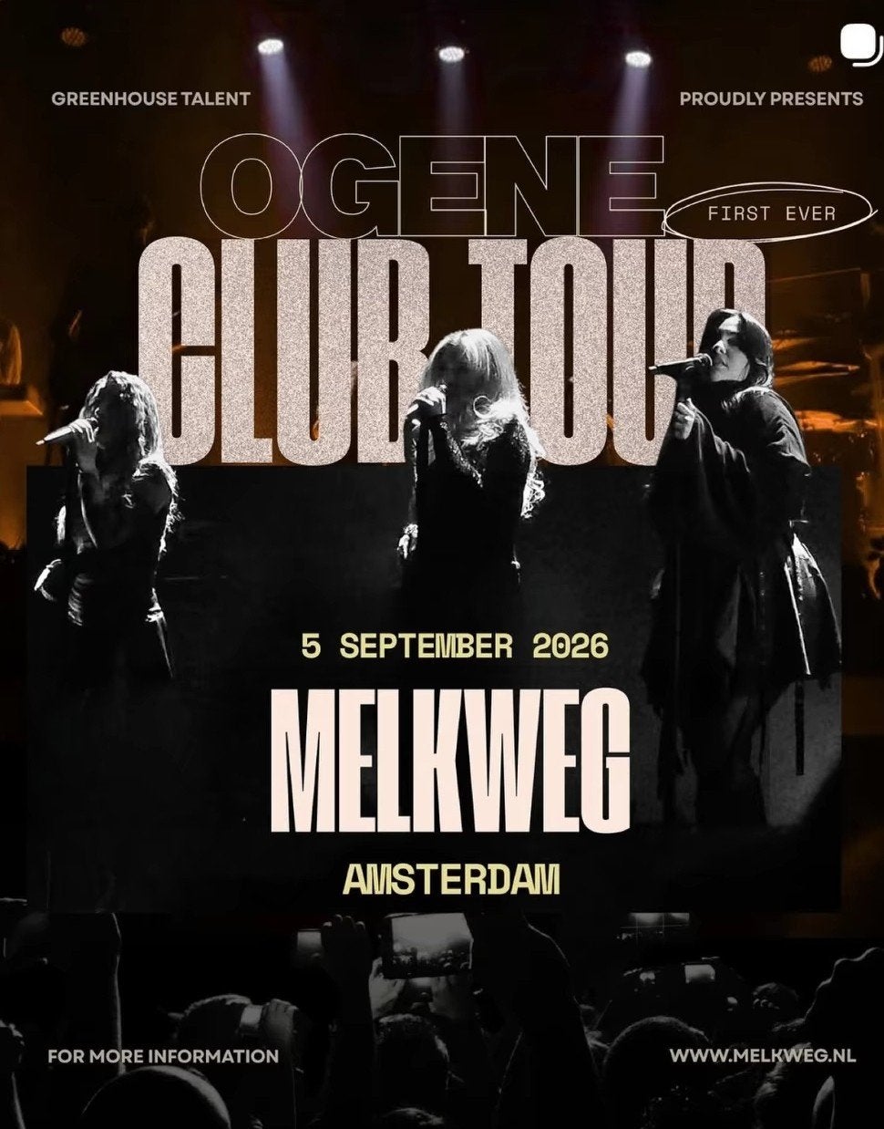 1 ticket tekoop Ogene melkweg clubtour 5 september, Tickets en Kaartjes, Eén persoon