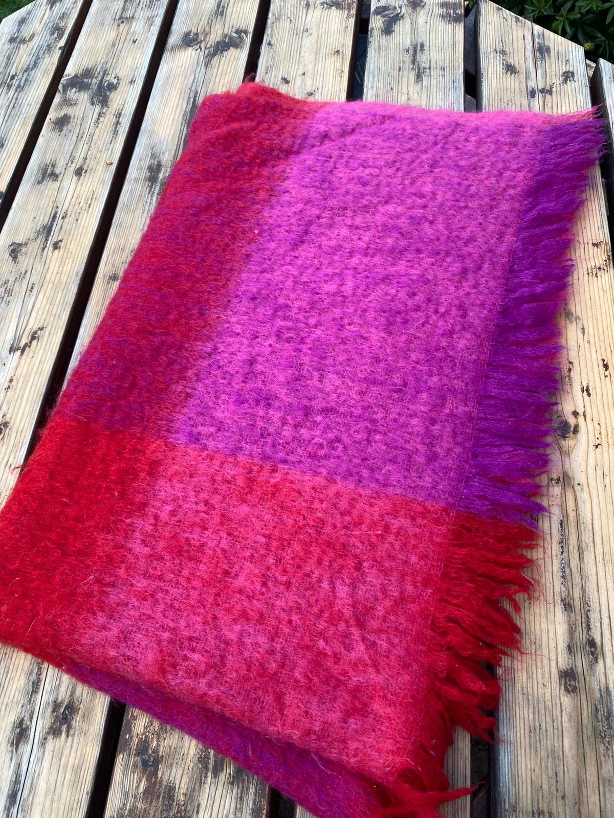 Prachtige mohair plaid AVOCA 1.50 x 80, Rood, Verzenden, Wol, 80 cm