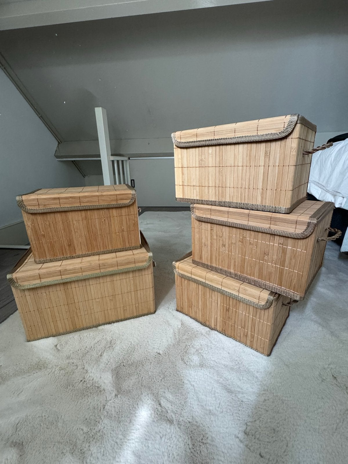 5 bamboe opbergmanden van Xenos, Ophalen, Overige materialen, Minder dan 50 cm, Zo goed als nieuw