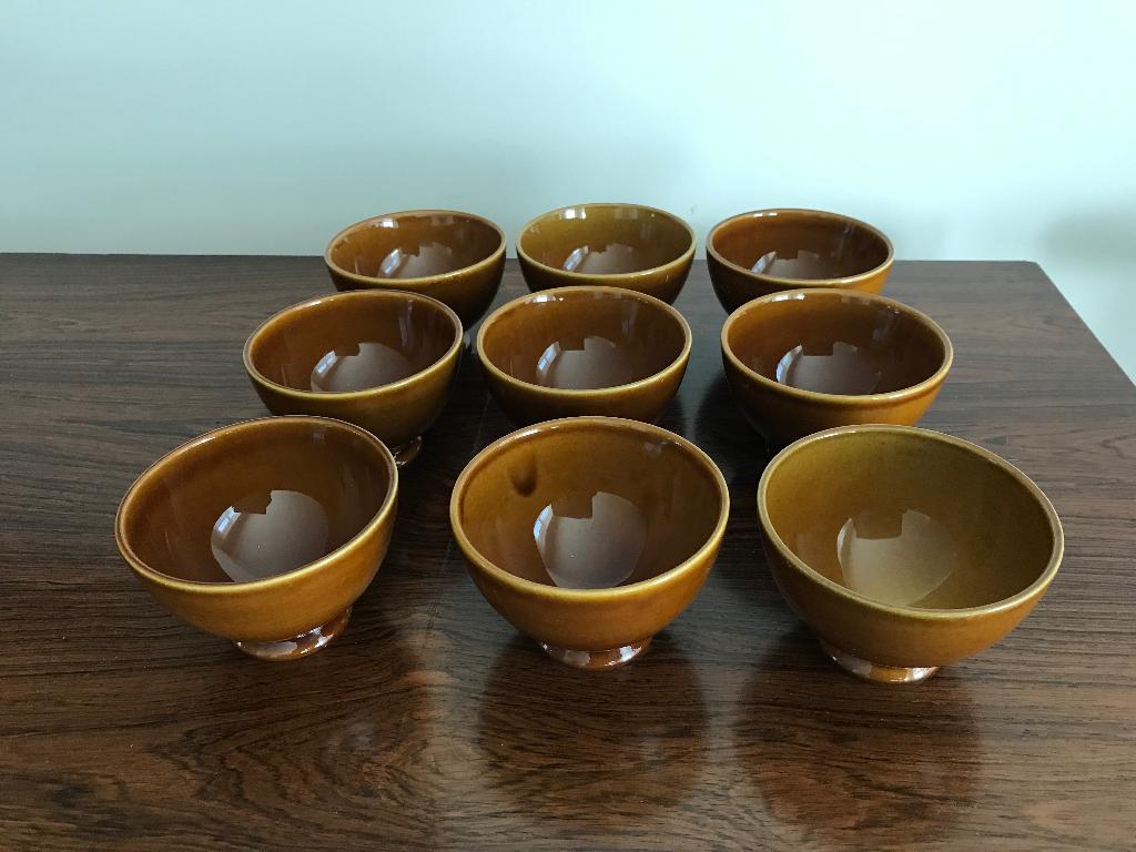 9 x Villeroy & Boch kommetje bowl kommetjes bowls bruin, Antiek en Kunst, Antiek | Servies los, Ophalen of Verzenden