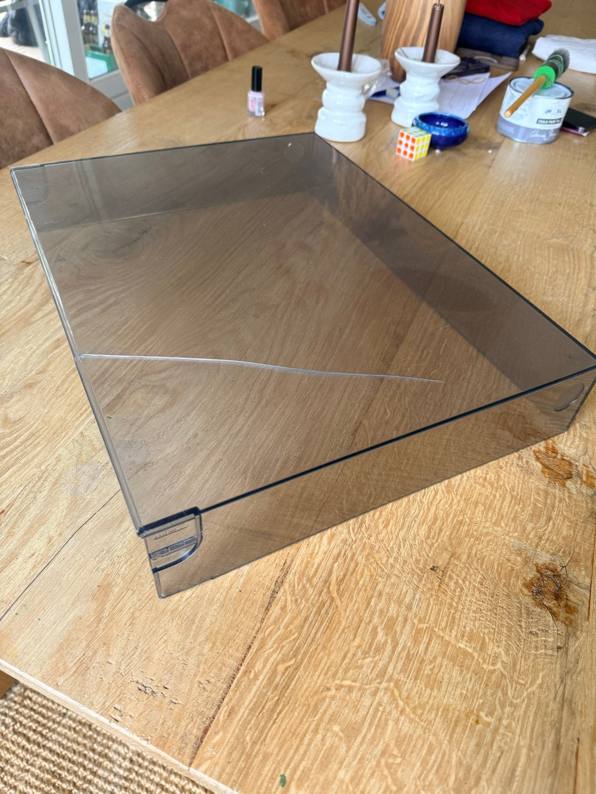 Gezocht: Stofkap voor Thorens TD126 platenspeler (rookkleur), Audio, Tv en Foto, Platenspelers, Ophalen of Verzenden, Gebruikt