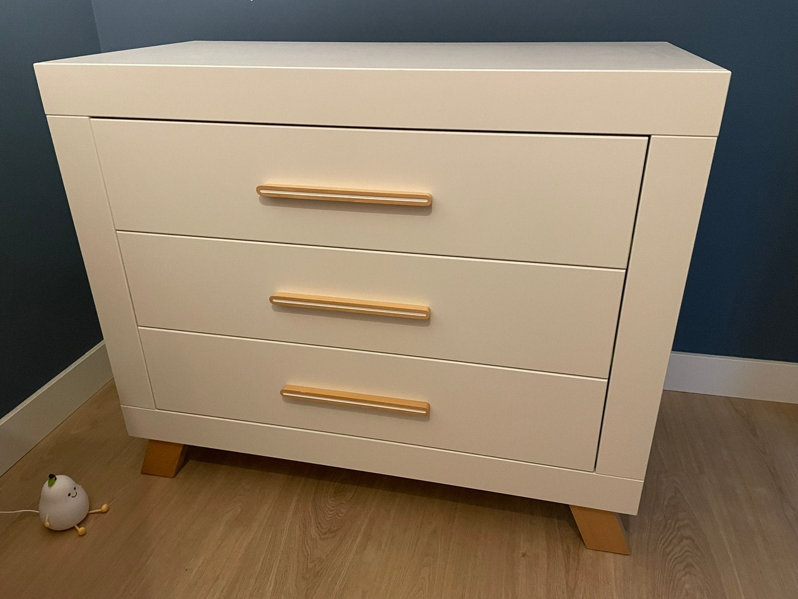 Commode wit met hout, Ophalen, Gebruikt, 50 tot 70 cm, 100 cm of meer