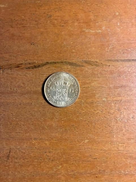 halve zilveren gulden1929, Postzegels en Munten, Munten | Nederland, ½ gulden, Zilver, Ophalen of Verzenden, Koningin Wilhelmina