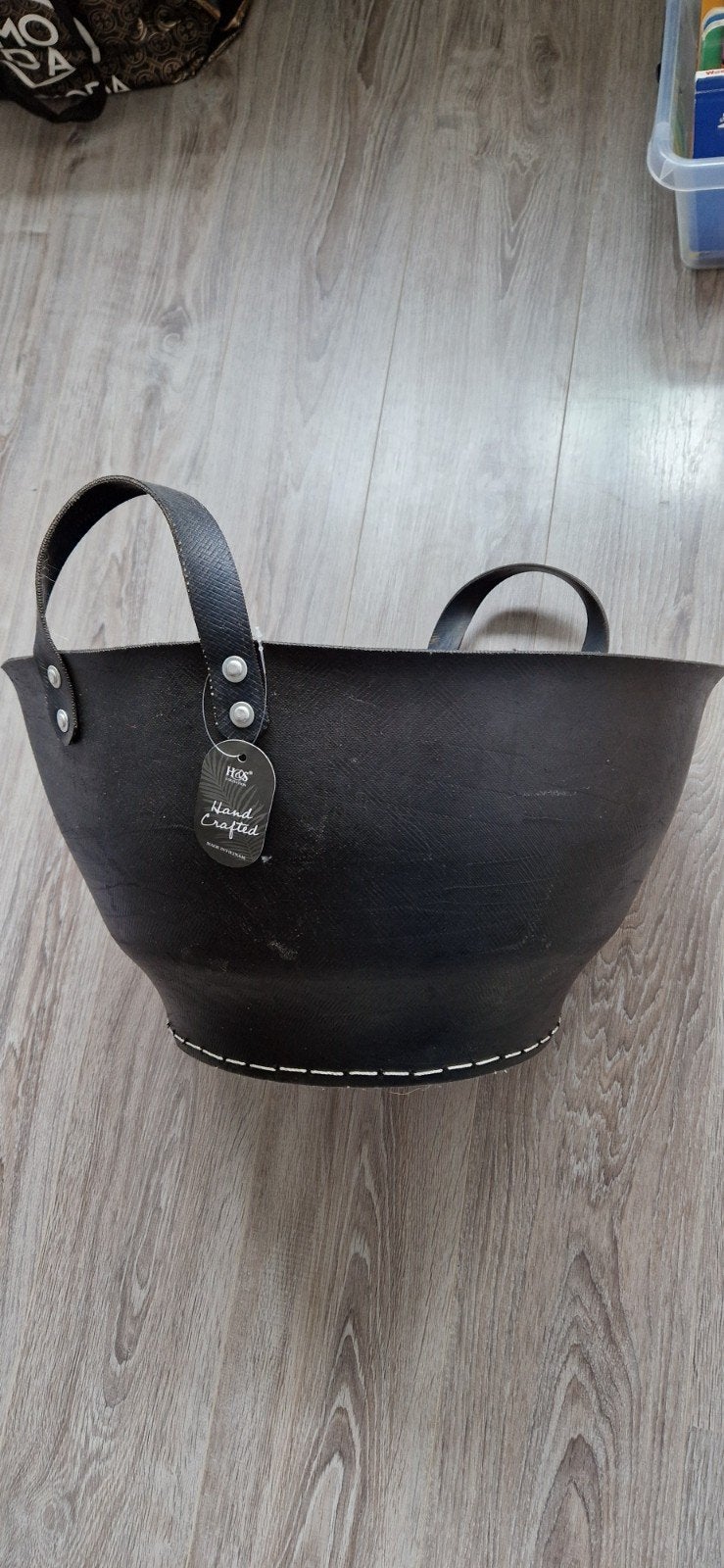 Grote zwarte rubber mand, Ophalen, Nieuw, Rond, Overige materialen
