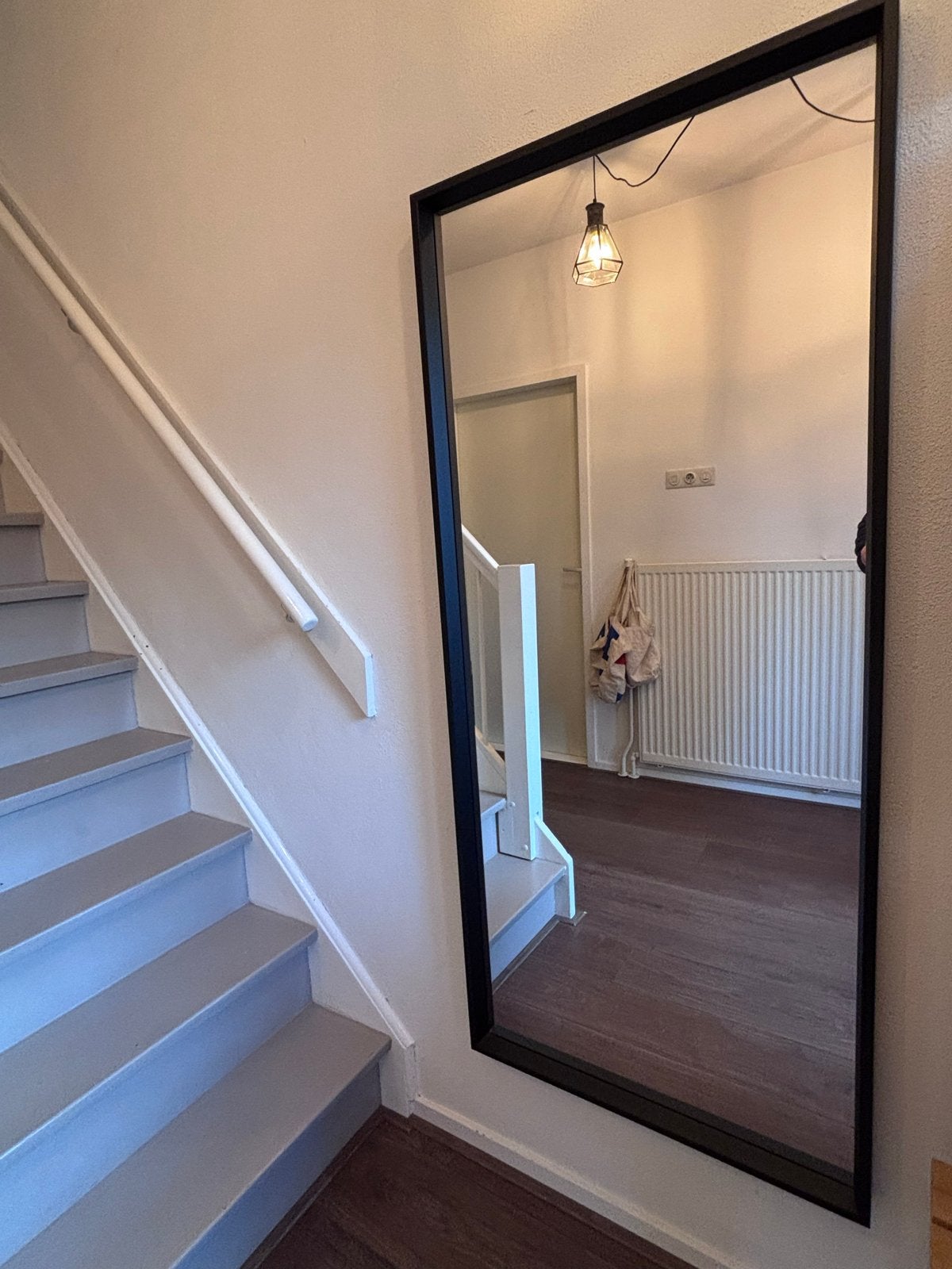 IKEA Nissedal spiegel zwart 65x150cm, Huis en Inrichting, Ophalen, 100 tot 150 cm, Zo goed als nieuw, Rechthoekig