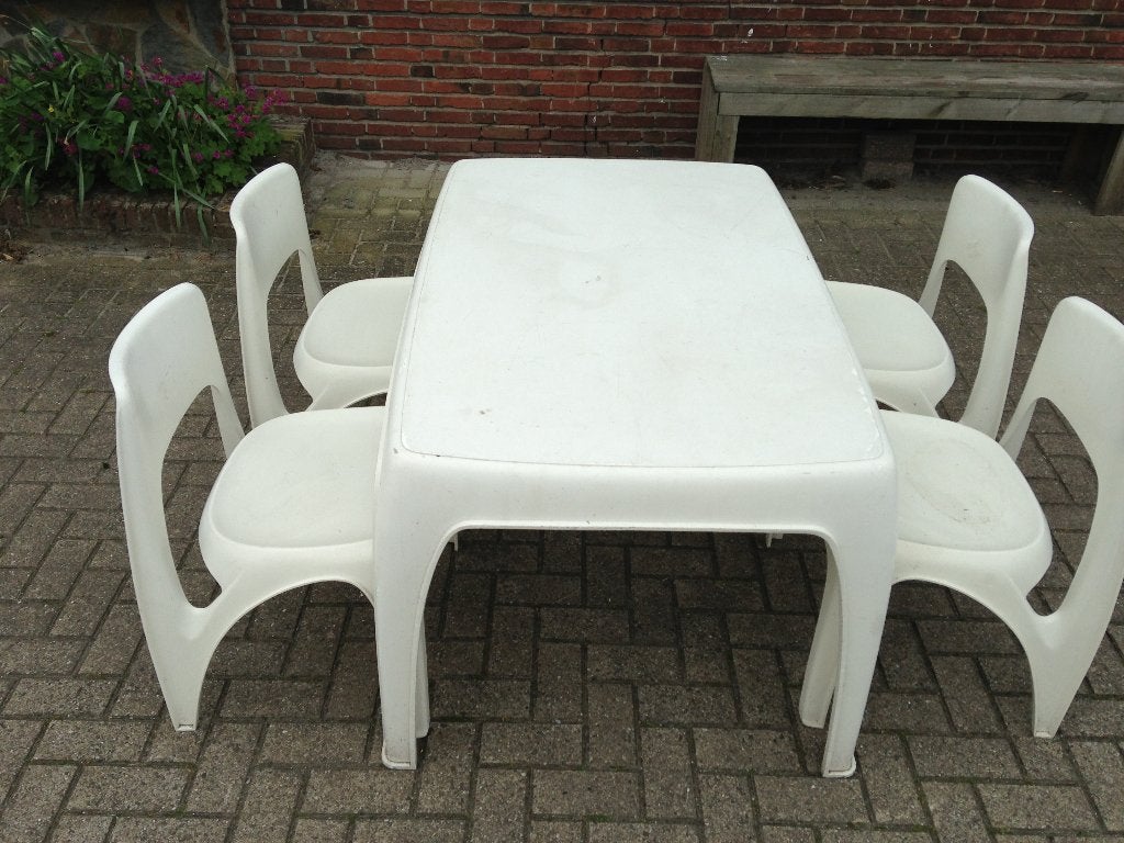 Preben Fabricius postmodern eethoek Interplast jaren 60 70, Ophalen, Atomic age, 4 tot 6 stoelen, Space age