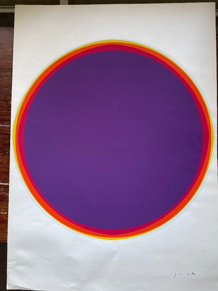 Lothar Quinte Op Art serigrafie 1974, Abstract, Zeefdruk, Ophalen of Verzenden, Gesigneerd in de plaat