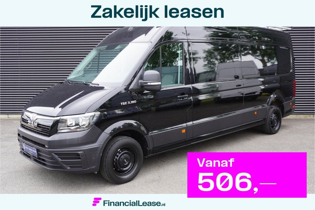 MAN TGE 180pk RWD L4H3/L3H2 Apple carplay Camera Trekhaak Im, Achterwielaandrijving, Gebruikt, 4 cilinders, Zwart