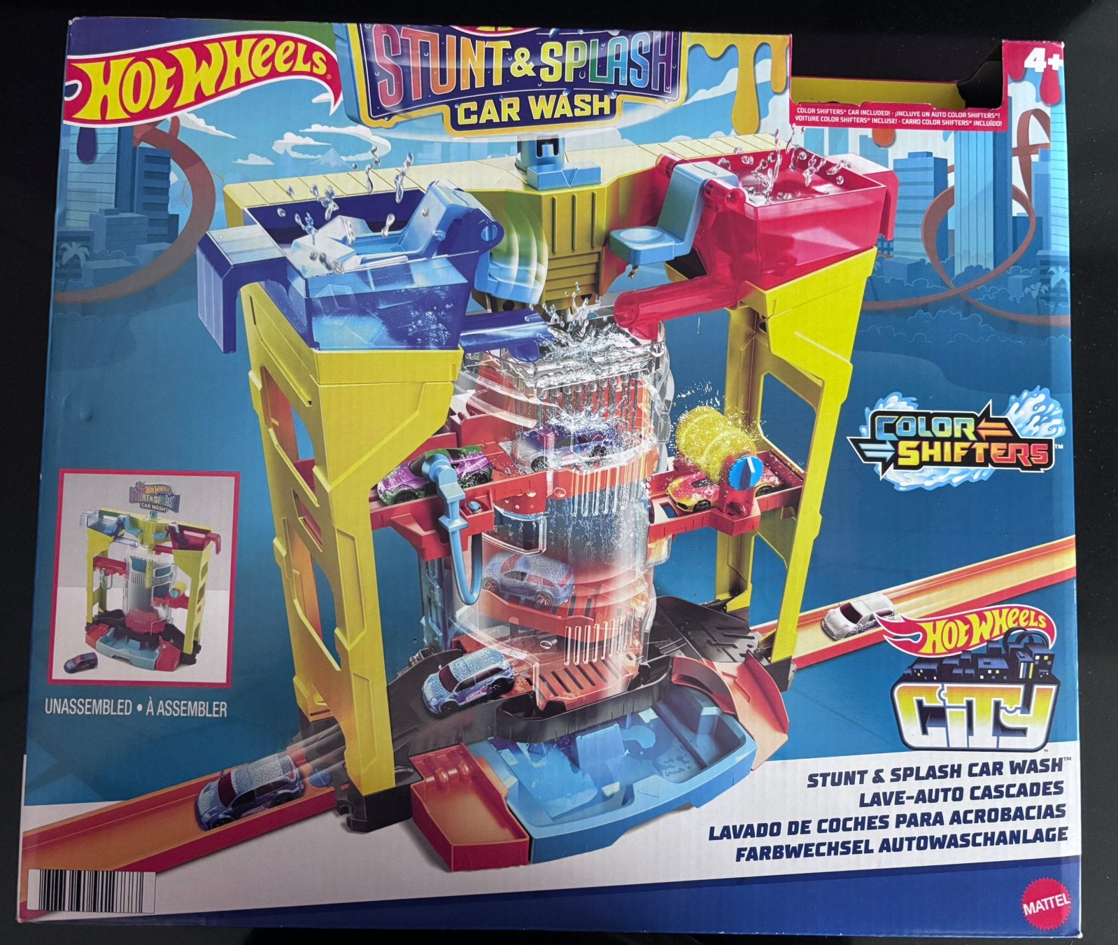 Hot Wheels Stunt & Splash Car Wash met kleurverandering auto, Ophalen of Verzenden, Zo goed als nieuw
